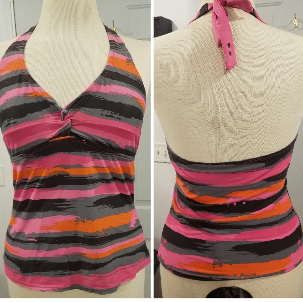 Converse active swim top pink black orange- size medium